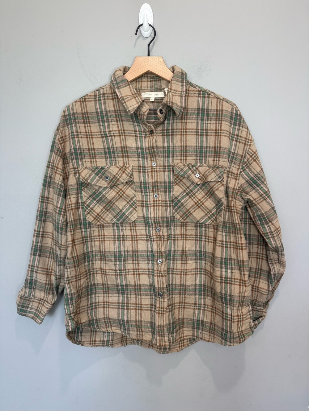 Gilded Intent Plaid Flannel Shacket Shirt‎ Jacket Oversized Cotton Size L